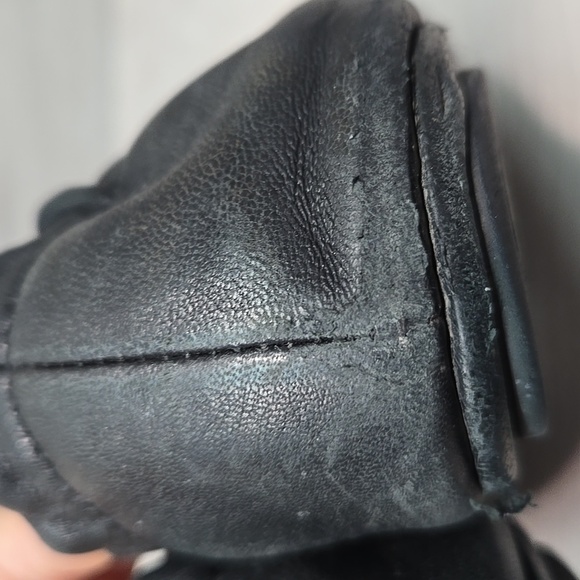 Tory Burch Women Minnie Logo Black Leather Ballet Flats Shoes Sz 7 - Picture 10 of 15